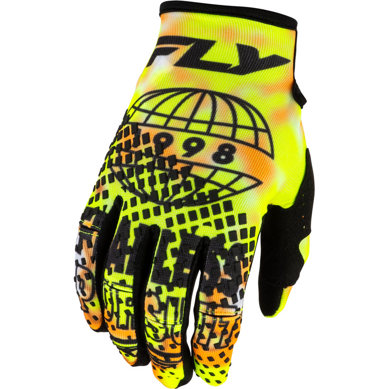 FLY RACING Kinetic Blur Gloves - White/Hi-Vis/Orange FLY RACING Kinetic Blur Gloves - White/Hi-Vis/Orange
