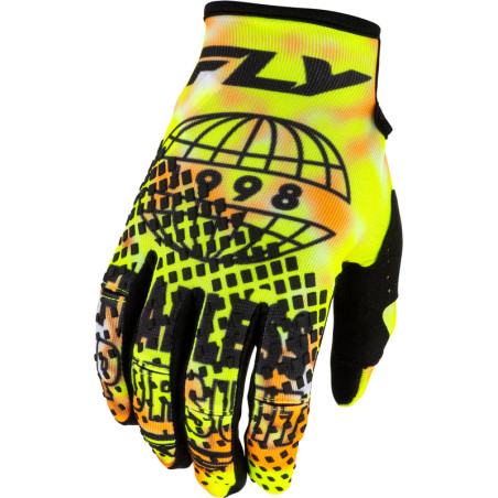 FLY RACING Kinetic Blur Handschuhe - Weiß/Hi-Vis/Orange