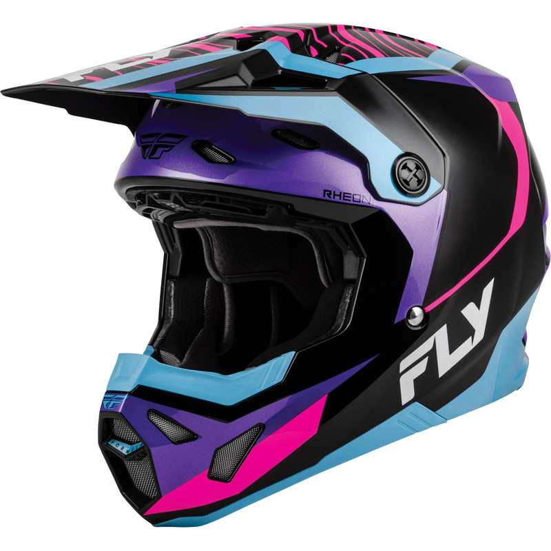 FLY RACING Formula CP Charge Youth Helmet - Black/Purple/Pink/Blue - size YL FLY RACING Formula CP Charge Youth Helmet - Black/Purple/Pink/Blue - size YL