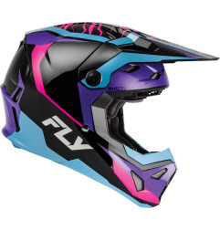 Casque enfant FLY RACING Formula CP Charge - noir/violet/rose/bleu - taille YL