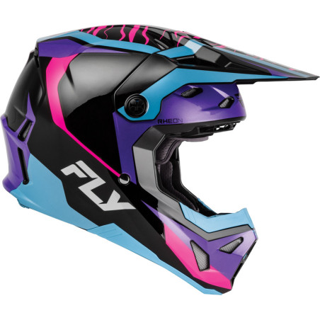 Casco infantil FLY RACING Formula CP Charge - negro/violeta/rosa/azul - talla YL
