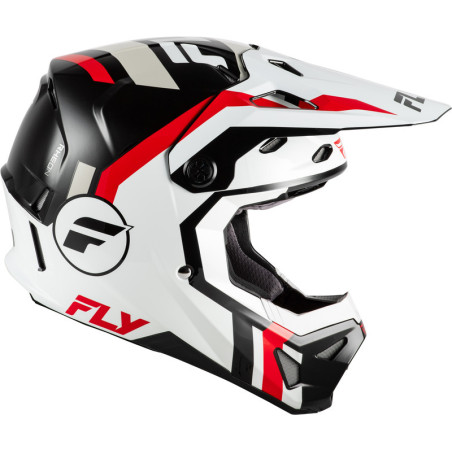 FLY RACING Formula CP Seal Jugendhelm - Weiß/Schwarz/Rot - Größe YL