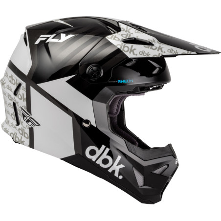 FLY RACING Formula CP DBK Jugendhelm - Schwarz/Weiß/Grau - Größe YL