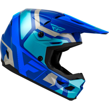 FLY RACING Kinetic Scrap Jugendhelm - Blau/Light Blue/Grau
