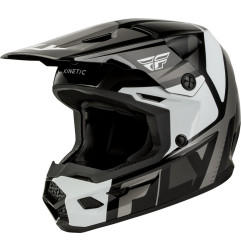 FLY RACING Kinetic Scrap Jugendhelm - Schwarz/Weiß/Grau