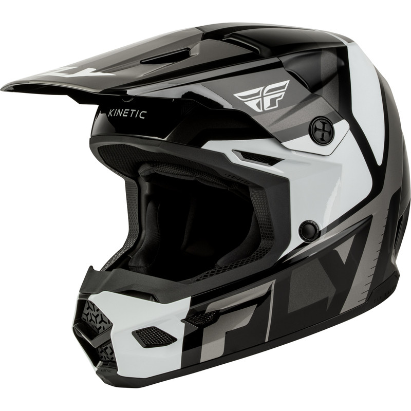 FLY RACING Kinetic Scrap Youth Helmet - Black/White/Grey