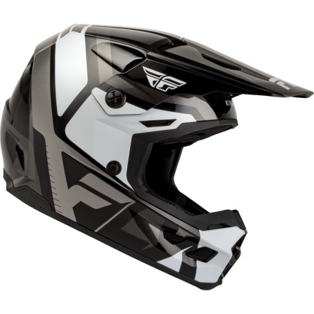 FLY RACING Kinetic Scrap Jugendhelm - Schwarz/Weiß/Grau