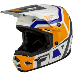 Casque enfant FLY RACING Kinetic Scrap - blanc/Orange/bleu/gris