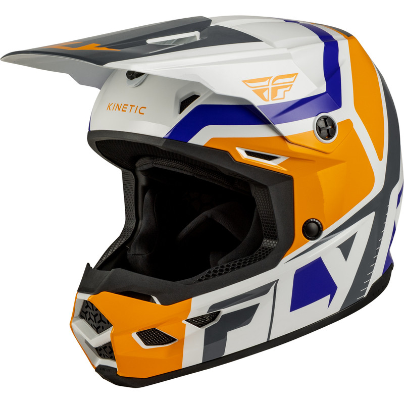 FLY RACING Kinetic Scrap Jugendhelm - Weiß/Orange/Blau/Grau FLY RACING Kinetic Scrap Jugendhelm - Weiß/Orange/Blau/Grau