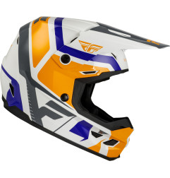 Casque enfant FLY RACING Kinetic Scrap - blanc/Orange/bleu/gris