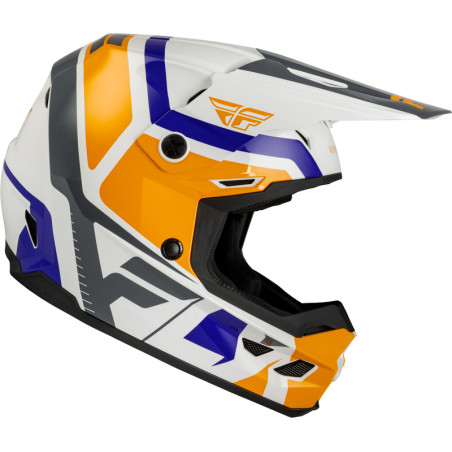 FLY RACING Kinetic Scrap Jugendhelm - Weiß/Orange/Blau/Grau