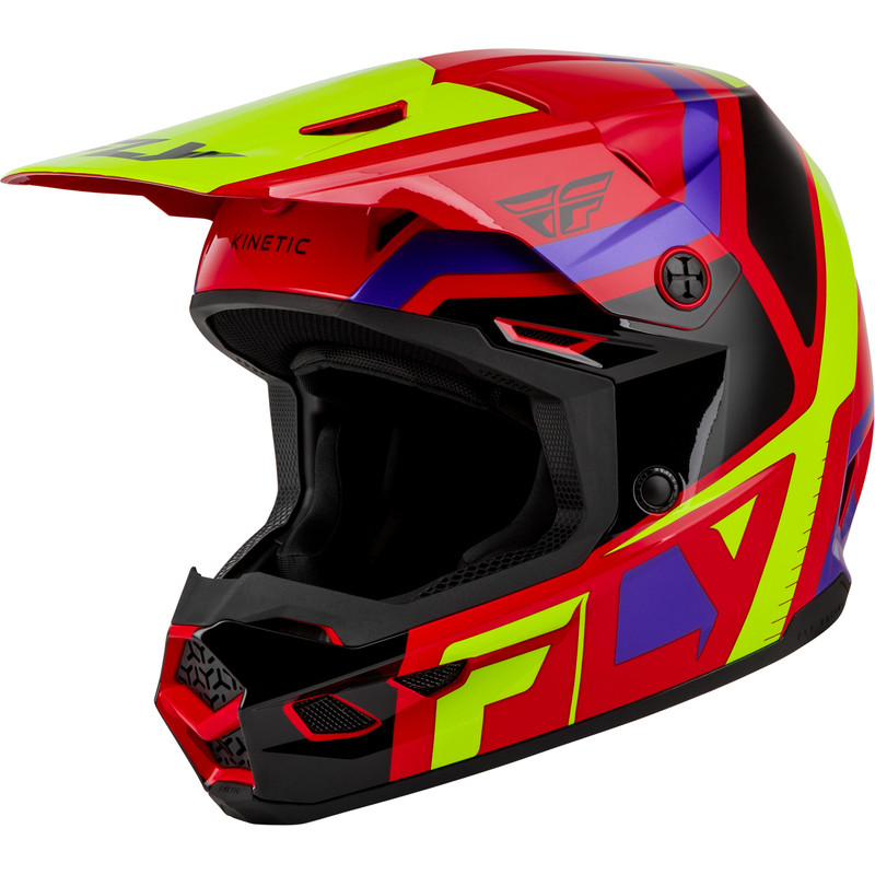 Casque enfant FLY RACING Kinetic Scrap - rouge/Hi-Vis/violet/noir Casque enfant FLY RACING Kinetic Scrap - rouge/Hi-Vis/violet/noir