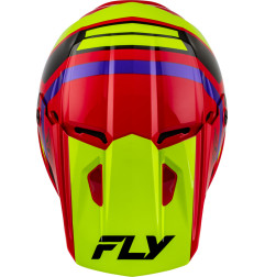 FLY RACING Kinetic Scrap Jugendhelm - Rot/Hi-Vis/Lila/Schwarz