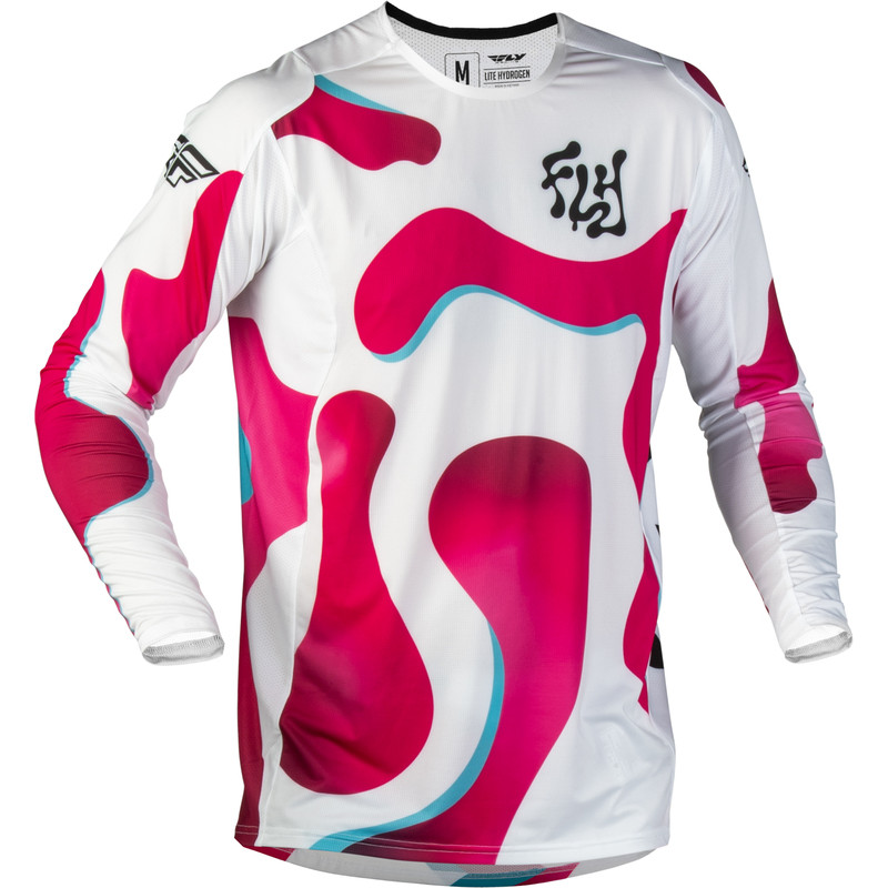 Camiseta infantil FLY RACING Lite Vibe - blanco/rosa/azul - talla YL