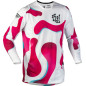 FLY RACING Lite Vibe Jugend Jersey- Weiß/Rosa/Blau - Größe YL