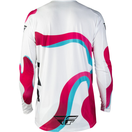 Maillot enfant FLY RACING Lite Vibe - blanc/rose/bleu - taille YL