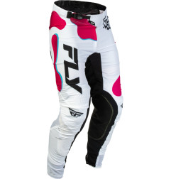 FLY RACING Lite Vibe Jugend Hose - Weiß/Rosa/Blau