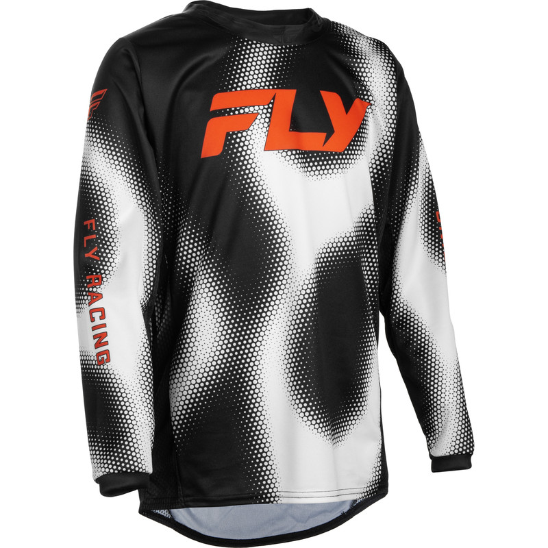 Camiseta infantil FLY RACING Kinetic Torch - negro/blanco/naranja