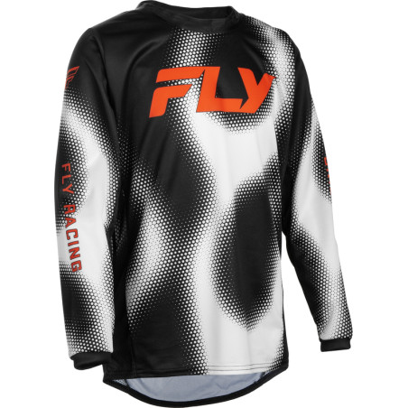 FLY RACING Kinetic Torch Jugend Jersey- Schwarz/Weiß/Orange