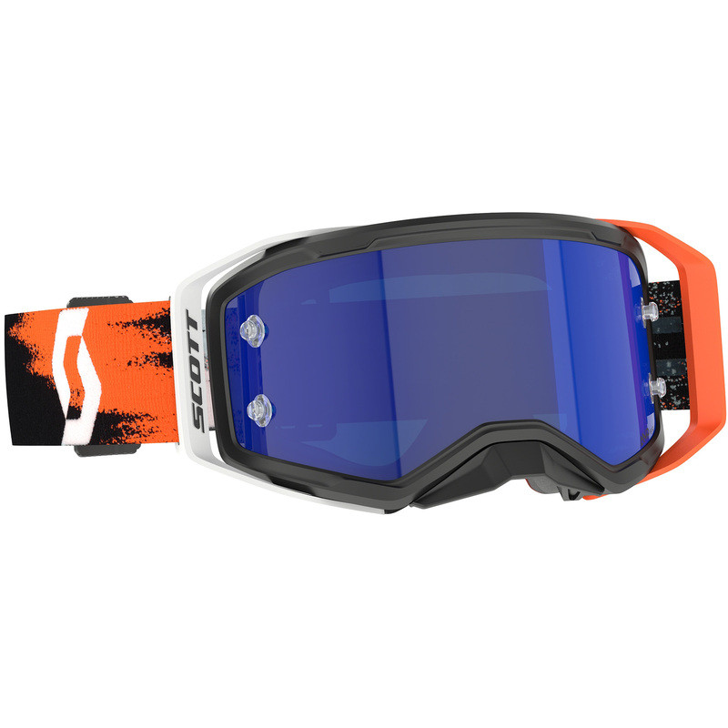SCOTT Prospect 2.0 AMP Chrome Goggle - Black/Neon Orange Blue Chrome Works Lens SCOTT Prospect 2.0 AMP Chrome Goggle - Black/Neon Orange Blue Chrome Works Lens