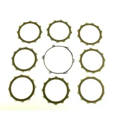 Kit de discos de fricción de embrague ATHENA + junta de tapa para KAWASAKI KX 250 de 1994 a 2004