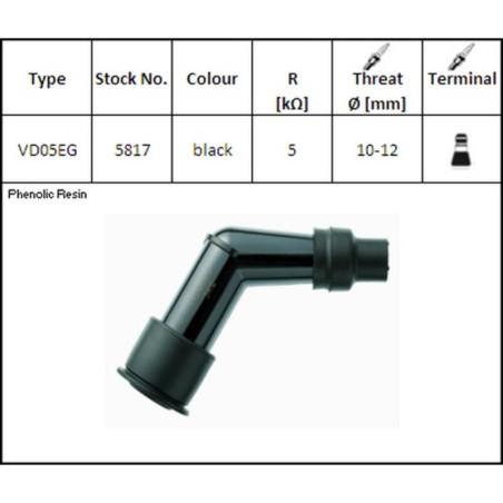 NGK Zündkerzenstecker - VD05EG für KTM EXC 450, SMR 450, SXF 250, SXF 450, BETA EVO 250, EVO 300 und HUSQVARNA FC 250, FE 250