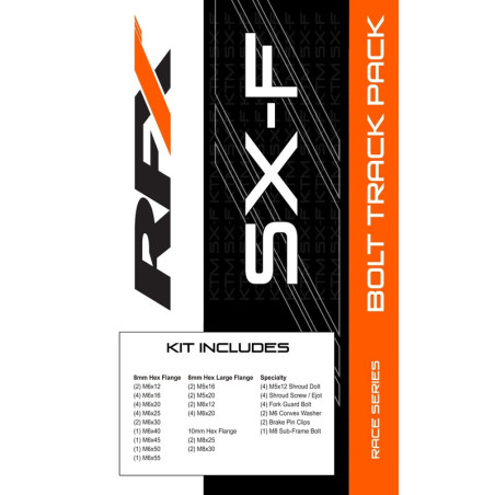 Tornillería RFX para KTM SXF 250, SXF 350, SXF 450, HUSQVARNA FC 250, FC 350, FC 450 y GAS GAS MCF 250, MCF 350, MCF 450