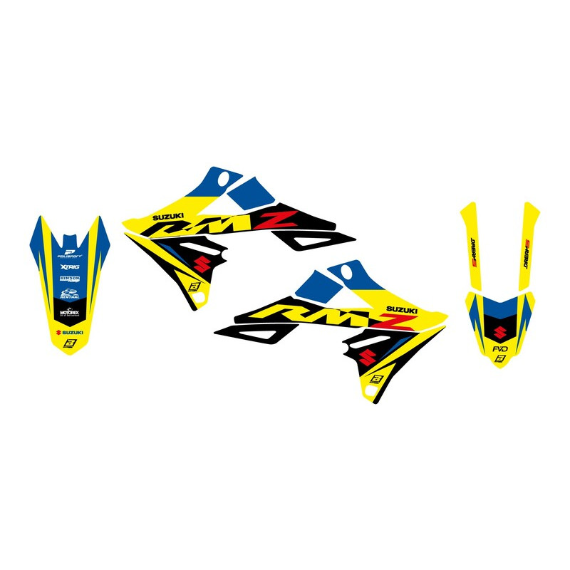 BLACKBIRD graphics kit for SUZUKI RMZ 250, RMZ 450 2018-2027 BLACKBIRD graphics kit for SUZUKI RMZ 250, RMZ 450 2018-2027