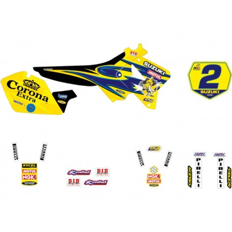 TECNOSEL graphics kit for SUZUKI RM 125, RM 250 2001-2008 TECNOSEL graphics kit for SUZUKI RM 125, RM 250 2001-2008