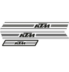 Kit déco TECNOSEL Replica OEM -76 fond blanc pour KTM GS 125, GS 125/6, GS 250 de 1974 à 1976