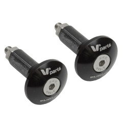 Embouts De Guidon Aluminium V PARTS Ø12-18mm - Noir