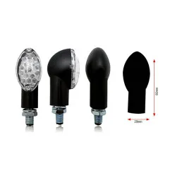 Clignotants BIHR Oval LED noir universel