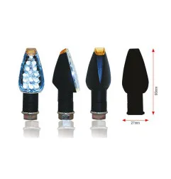 Clignotants BIHR Design LED court noir universel