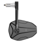 Rétroviseur embout de guidon HIGHSIDER pro Victory-Ultra Evo - bras long - noir mat - la pièce