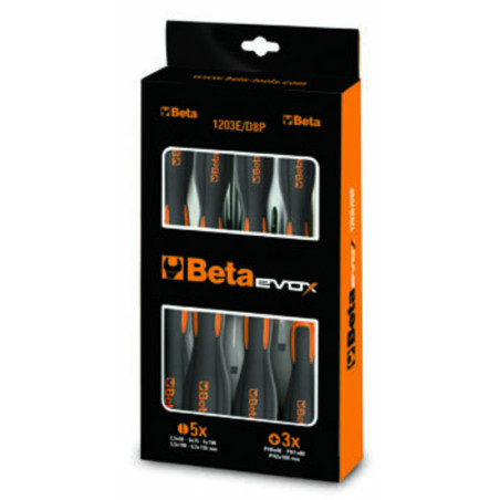 Jeu de 8 tournevis à fente et cruciforme BETA TOOLS