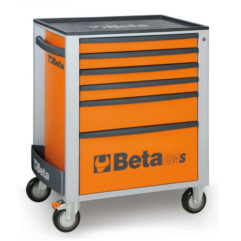 Servante mobile d'atelier à six tiroirs BETA orange Servante mobile d'atelier à six tiroirs BETA orange