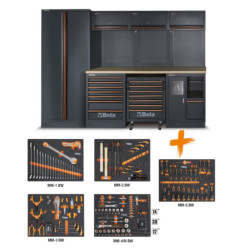 Combinaison d'ameublement d'atelier BETA TOOLS C45PRO 2.0 W avec 268 outils BETA Worker