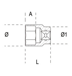 Douille 6 pans 1/4" BETA - 13mm