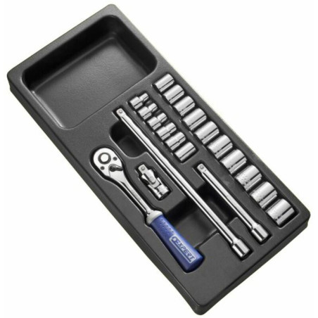 Module d'outils EXPERT douilles et cliquet 3/8'' - plateau plastique
