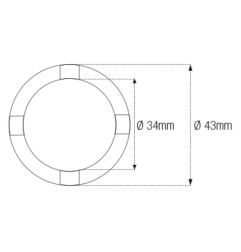 Douille à créneaux JMP pour bras oscillant/chassis Øint.34mm/Øext.43mm 4 crans Kawasaki