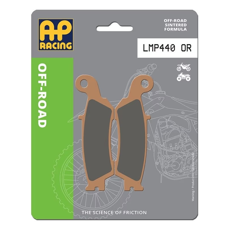 Plaquettes de frein AP RACING frittées avant pour YAMAHA WRF 250, WRF 450, YZ 125, YZ 250, YZF 250, YZF 450 de 2007 à 2021