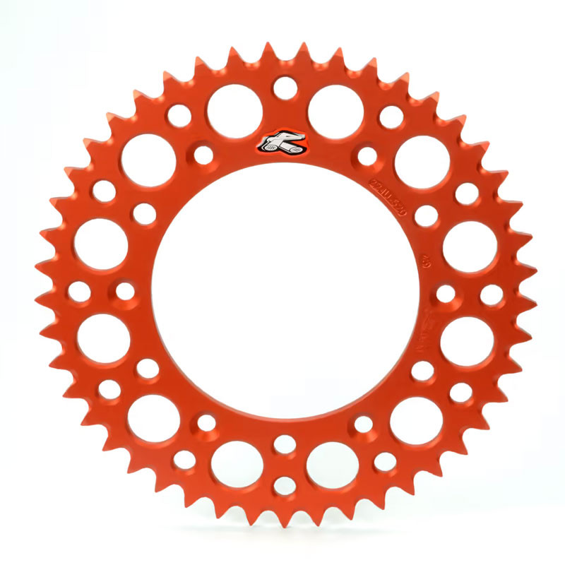 Couronne aluminium RENTHAL Ultralight (orange) pour KTM SX 85, SX 105, XC 105, HUSQVARNA TC 85 et GAS GAS MC 85 de 2003 à 2027