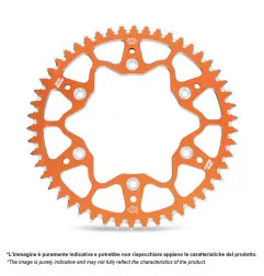 Couronne aluminium MOTO-MASTER 7075 (orange) pour KTM SX 60, SX 65, HUSQVARNA TC 65 et GAS GAS MC 65 de 1998 à 2024