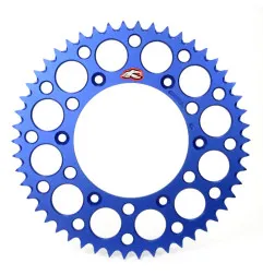 Couronne aluminium RENTHAL Ultralight (bleue) pour YAMAHA, HONDA et FANTIC de 1974 à 2026