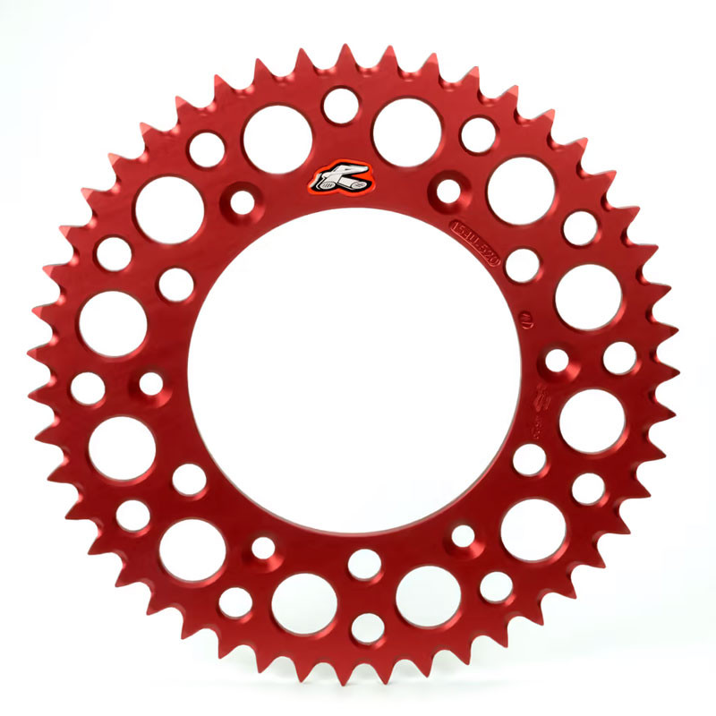 Couronne aluminium RENTHAL Ultralight (rouge) pour HONDA CR, CRF, XR et BETA RR de 1984 à 2026 Couronne aluminium RENTHAL Ultralight (rouge) pour HONDA CR, CRF, XR et BETA RR de 1984 à 2026