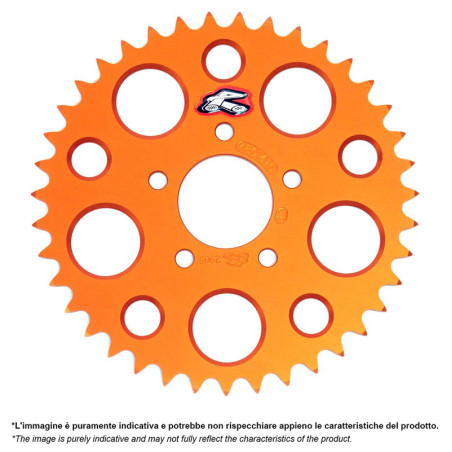 RENTHAL Aluminium Rear Sprocket (orange) 36 Teeth for HUSQVARNA TC 50, KTM SX 50 and GAS GAS MC 50 2014-2026