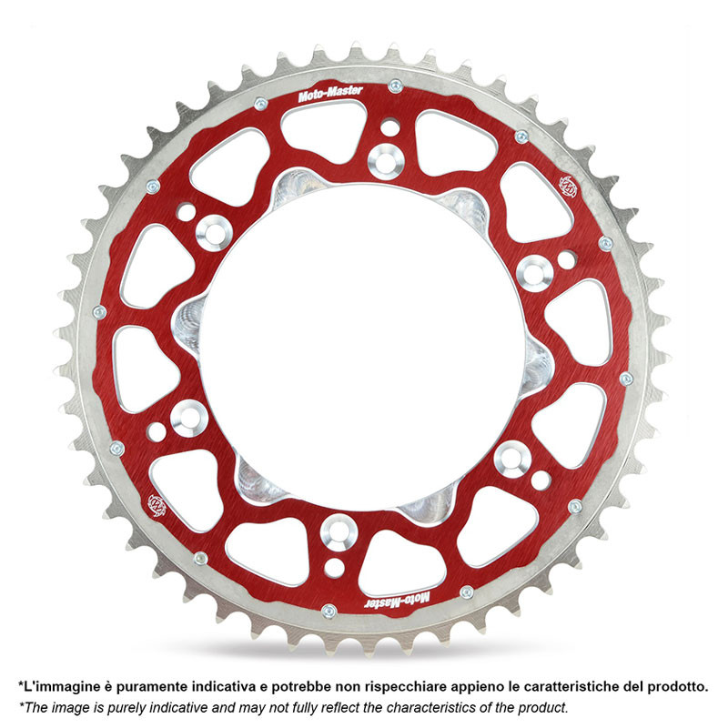 Corona bimaterial acero/aluminio MOTO-MASTER Fusion (roja) para SUZUKI, KAWASAKI y YAMAHA de 1982 a 2026