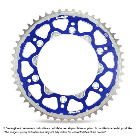 MOTO-MASTER Fusion Dual-Material Steel/Aluminium Rear Sprocket (blue) for YAMAHA, HONDA and FANTIC 1974-2026