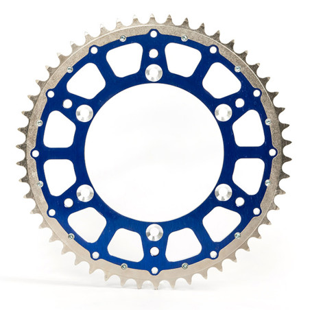 INNTECK Fusion Dual-Material Steel/Aluminium Rear Sprocket (blue) for YAMAHA and FANTIC 1998-2027