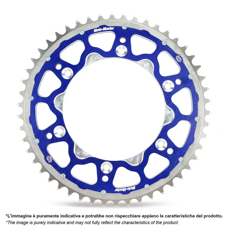 MOTO-MASTER Fusion Dual-Material Steel/Aluminium Rear Sprocket (blue) for SUZUKI, KAWASAKI and YAMAHA 1982-2026